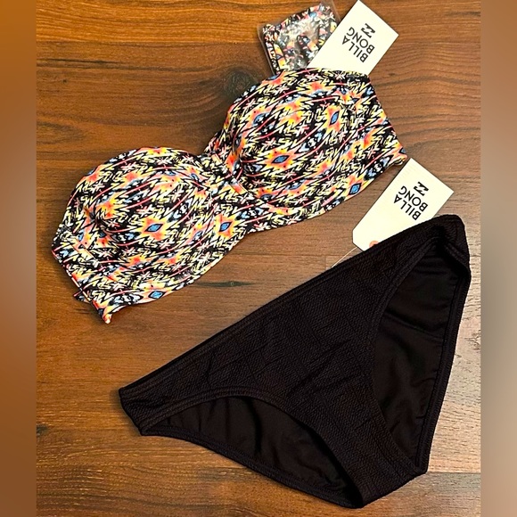 NWT Billabong bandeau bikini set - M TOP/S BOT - Picture 1 of 7
